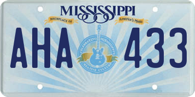 MS license plate AHA433