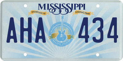 MS license plate AHA434