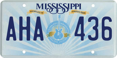 MS license plate AHA436