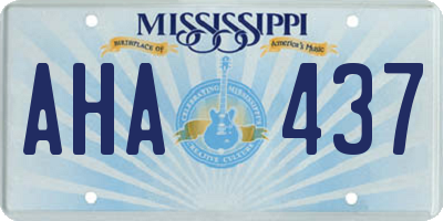 MS license plate AHA437