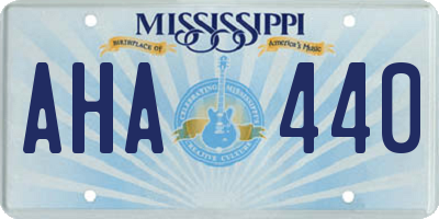 MS license plate AHA440