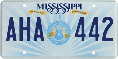 MS license plate AHA442