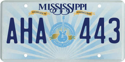MS license plate AHA443