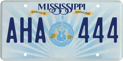 MS license plate AHA444