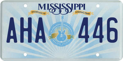 MS license plate AHA446