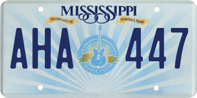 MS license plate AHA447