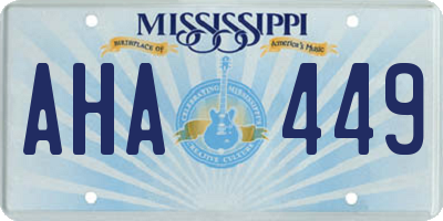 MS license plate AHA449