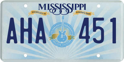 MS license plate AHA451