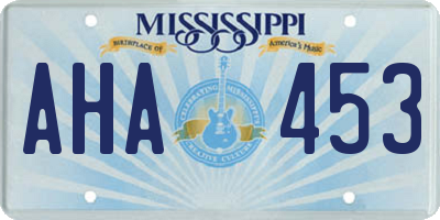 MS license plate AHA453