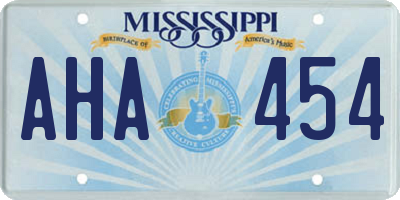 MS license plate AHA454