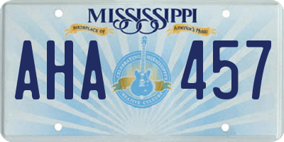 MS license plate AHA457