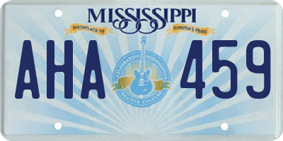 MS license plate AHA459