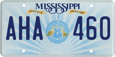 MS license plate AHA460