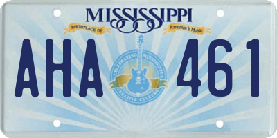 MS license plate AHA461