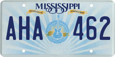 MS license plate AHA462