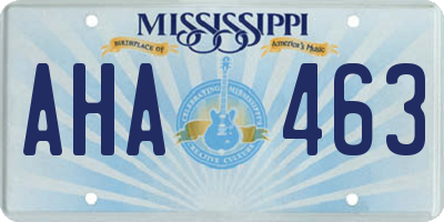 MS license plate AHA463