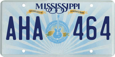 MS license plate AHA464