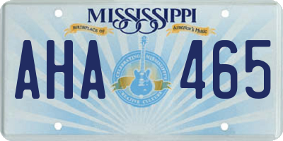 MS license plate AHA465