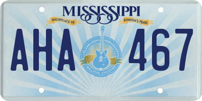 MS license plate AHA467