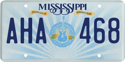 MS license plate AHA468