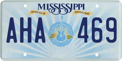 MS license plate AHA469