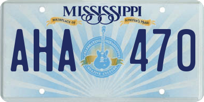 MS license plate AHA470
