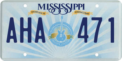 MS license plate AHA471