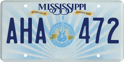 MS license plate AHA472