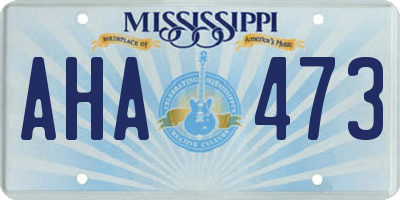 MS license plate AHA473