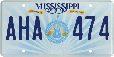 MS license plate AHA474