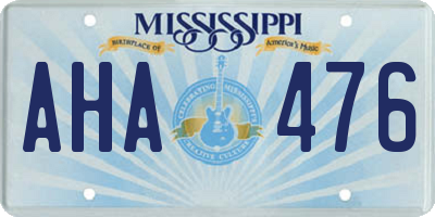 MS license plate AHA476