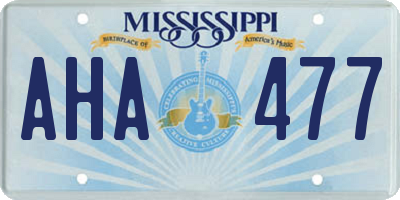 MS license plate AHA477