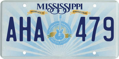 MS license plate AHA479
