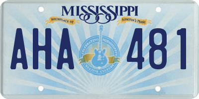 MS license plate AHA481