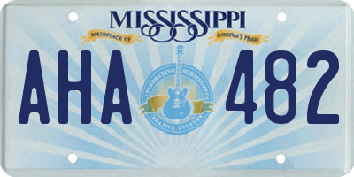 MS license plate AHA482
