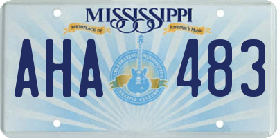 MS license plate AHA483
