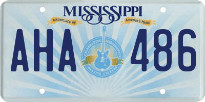 MS license plate AHA486