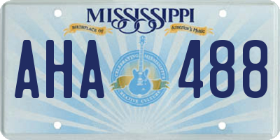 MS license plate AHA488