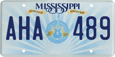 MS license plate AHA489