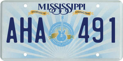 MS license plate AHA491