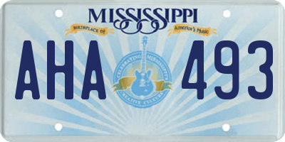 MS license plate AHA493