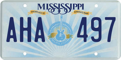 MS license plate AHA497
