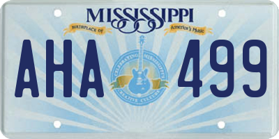 MS license plate AHA499