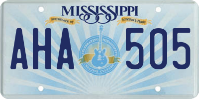MS license plate AHA505