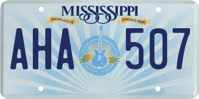 MS license plate AHA507