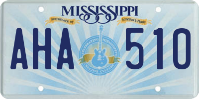 MS license plate AHA510