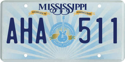 MS license plate AHA511