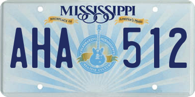 MS license plate AHA512
