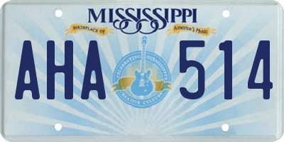 MS license plate AHA514