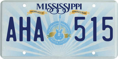 MS license plate AHA515